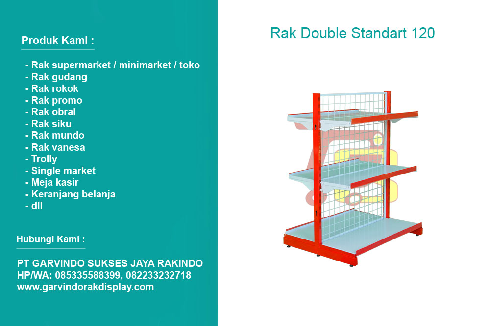 Rak Double Standard Tinggi 120 cm