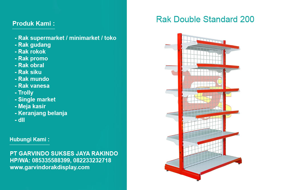 Rak Double Standard Tinggi 200 cm