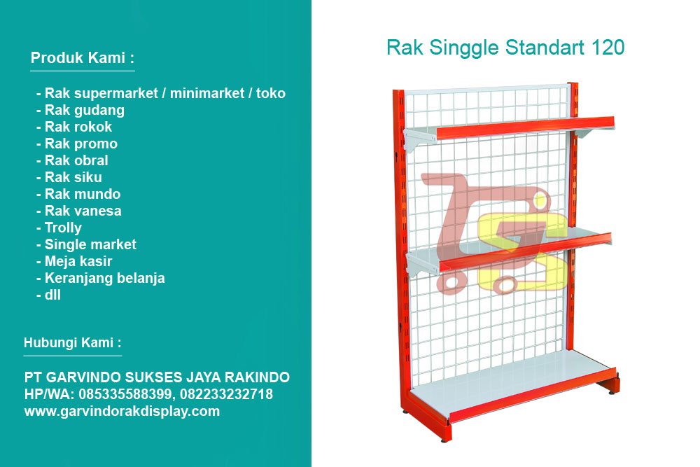 Rak Singgle Standart Tinggi 120 cm