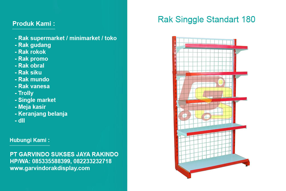 Rak Singgle Standart Tinggi 180 cm